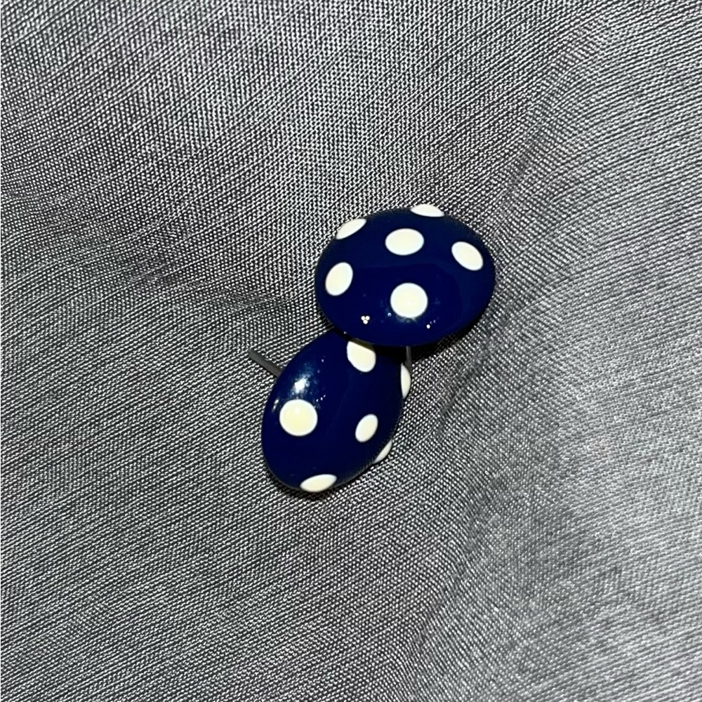 Blue with white dots earrings